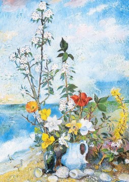naturaleza muerta con una jarra decoración moderna flores Pinturas al óleo